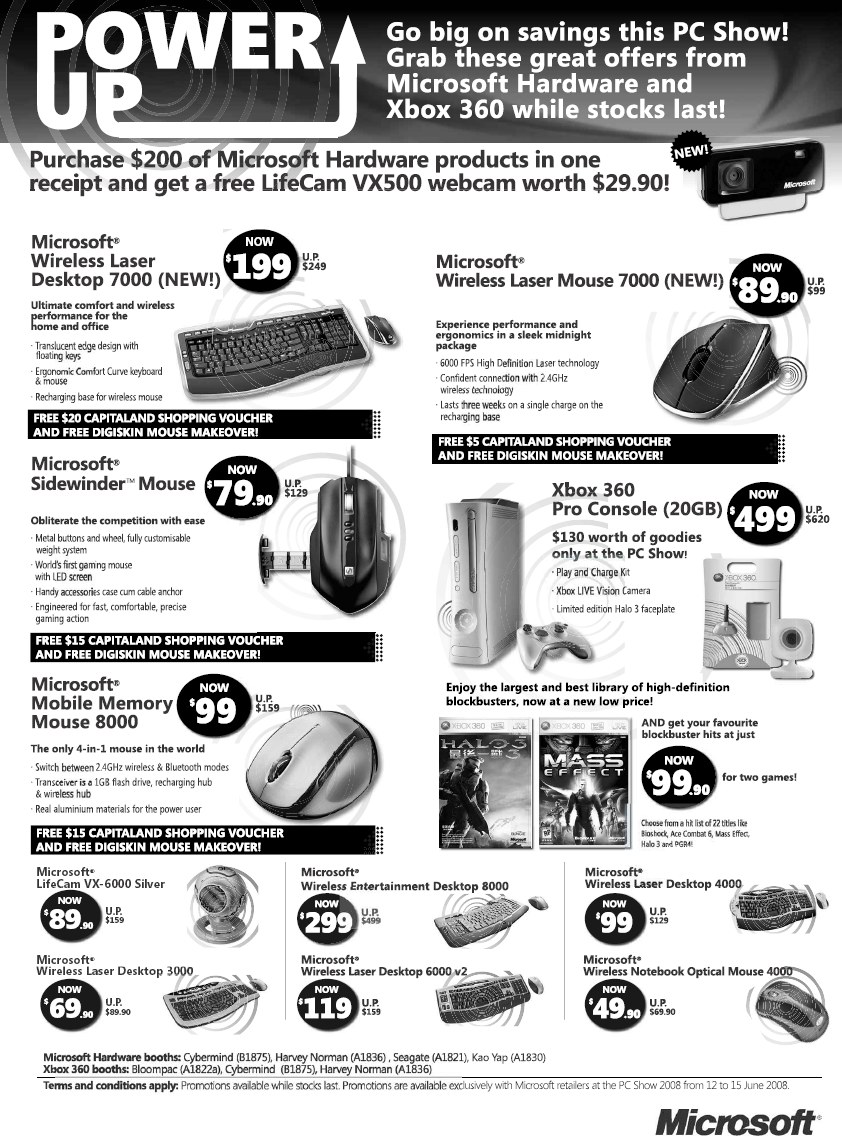 PC Show 2008 price list image brochure of Microsoft Hardware