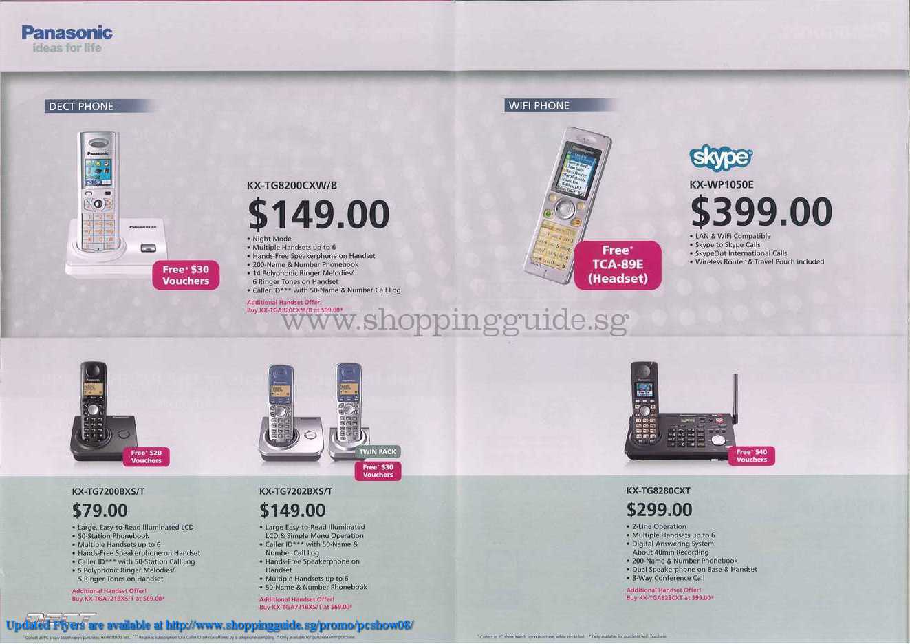 PC Show 2008 price list image brochure of Panasonic Dect Wifi Phones ShoppingGuide.SG-PcShow08-099