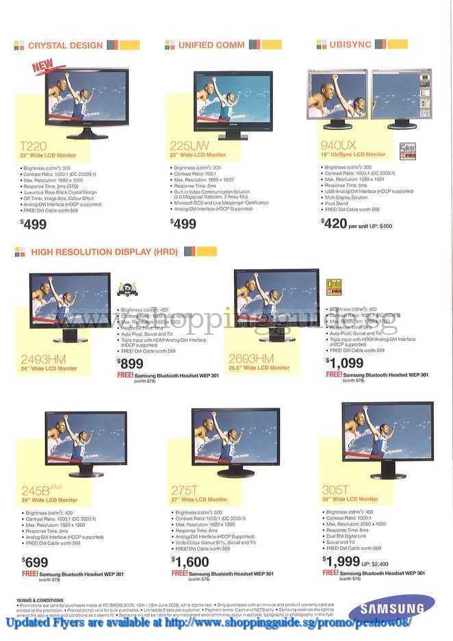PC Show 2008 price list image brochure of Samsung Lcd Monitors ShoppingGuide.SG-PcShow08-166