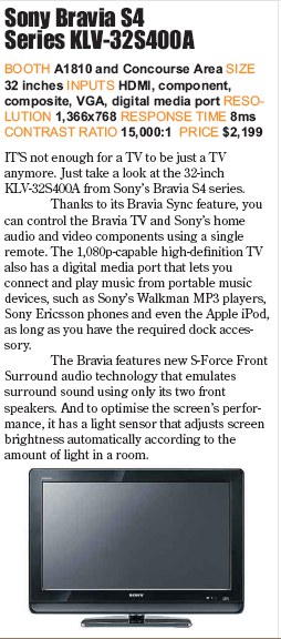 PC Show 2008 price list image brochure of Sony Bravia Lcd Tv