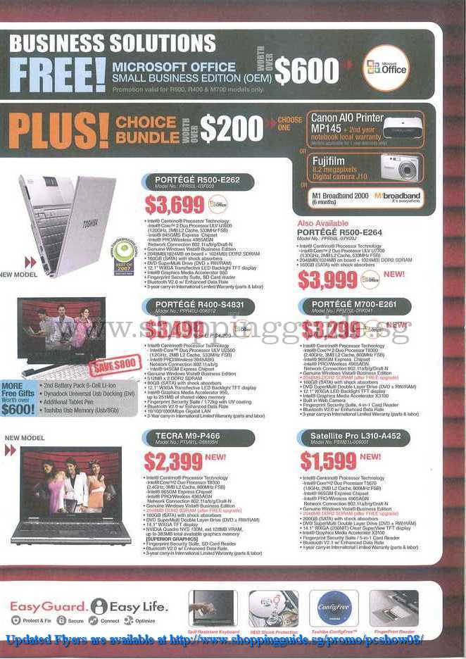 PC Show 2008 price list image brochure of Toshiba ShoppingGuide.SG-PcShow08-116