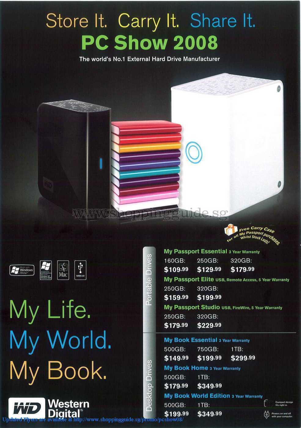 PC Show 2008 price list image brochure of Western Digital ShoppingGuide.SG-PcShow08-003
