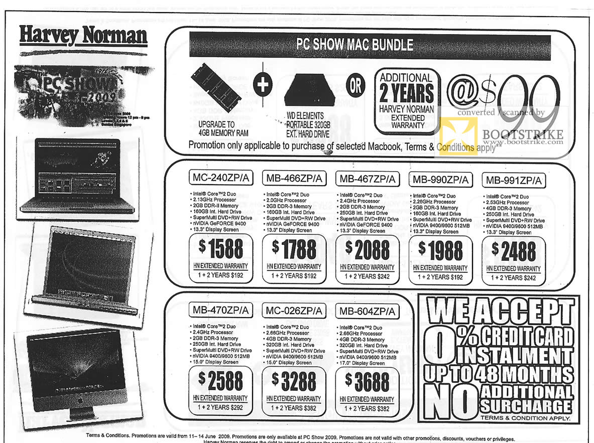 PC Show 2009 price list image brochure of Apple Harvey Norman Macbook 2