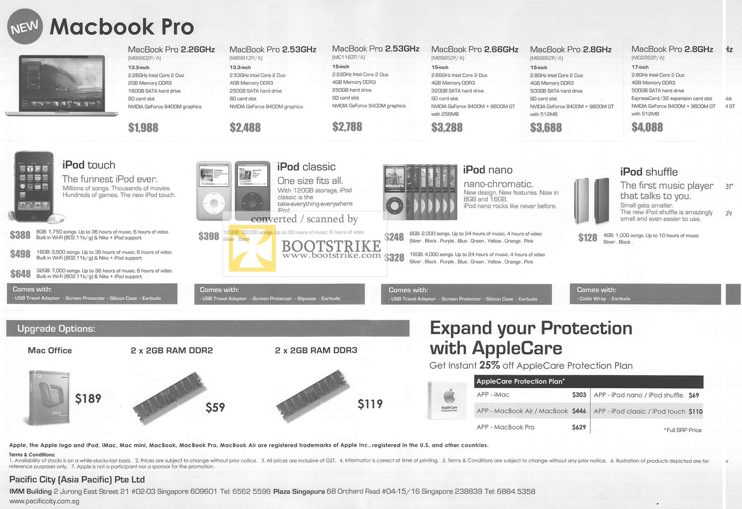 PC Show 2009 price list image brochure of Apple Pacific City MacBook Pro IPod Touch Classic Nano Shuffle