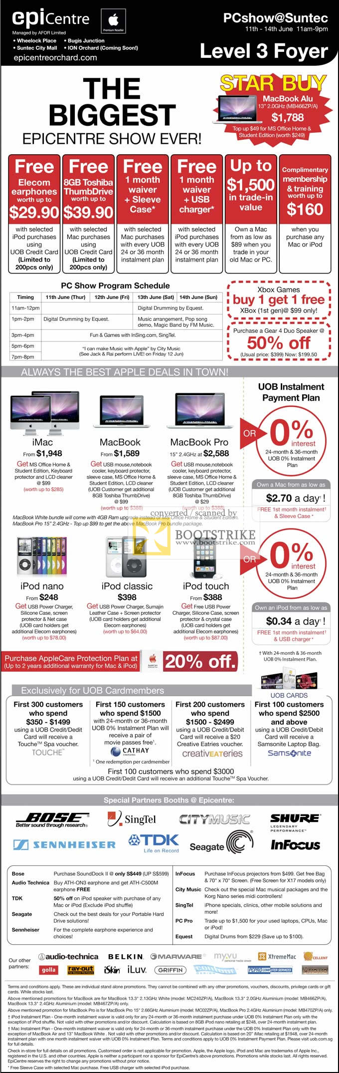 PC Show 2009 price list image brochure of Apple EpiCentre MacBook Alu IMac IPod Nano Classic Touch