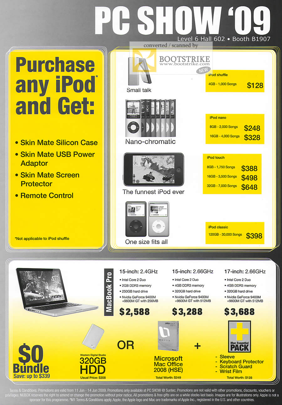 PC Show 2009 price list image brochure of Apple Nubox Macbook Pro