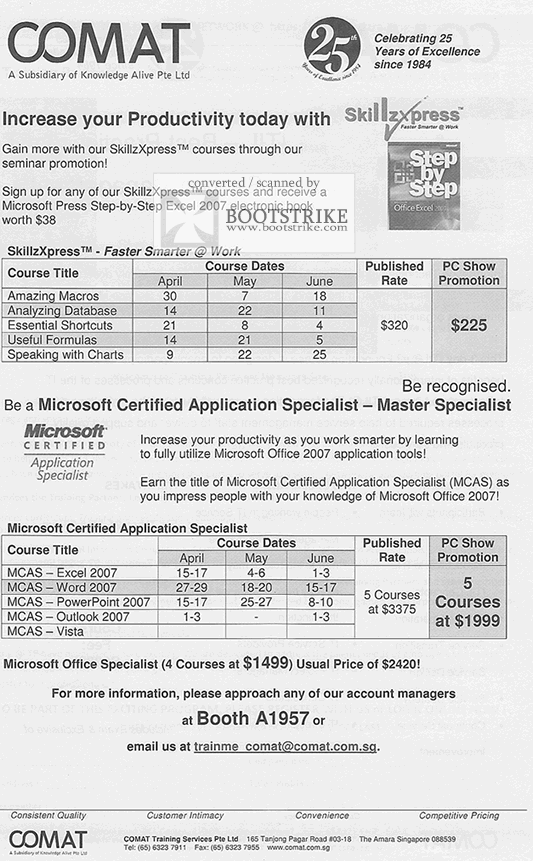 PC Show 2009 price list image brochure of Comat IT Certification 2