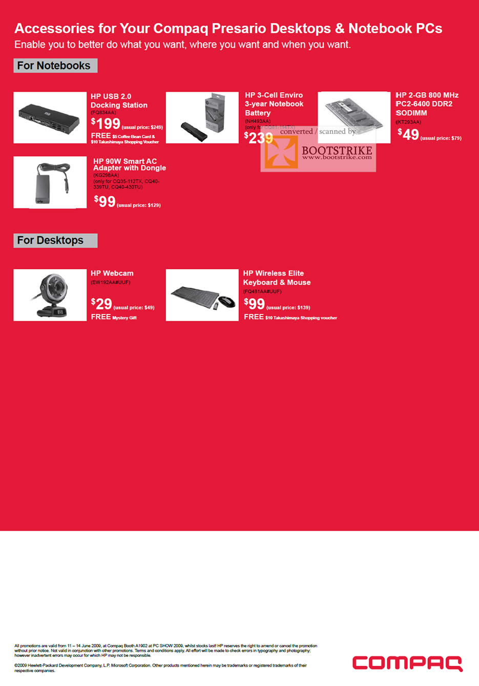 PC Show 2009 price list image brochure of Compaq Presario Desktop Notebook Accessories