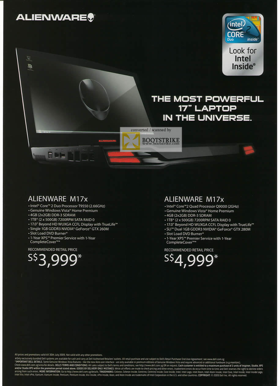 PC Show 2009 price list image brochure of Dell Alienware M17x Laptop Notebook