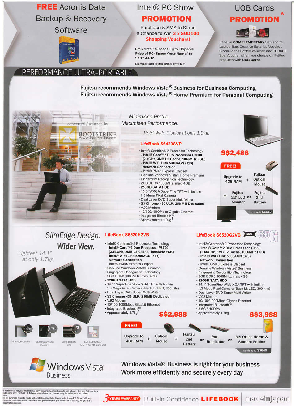 PC Show 2009 price list image brochure of Fujitsu Lifebook Performance Ultra Portable