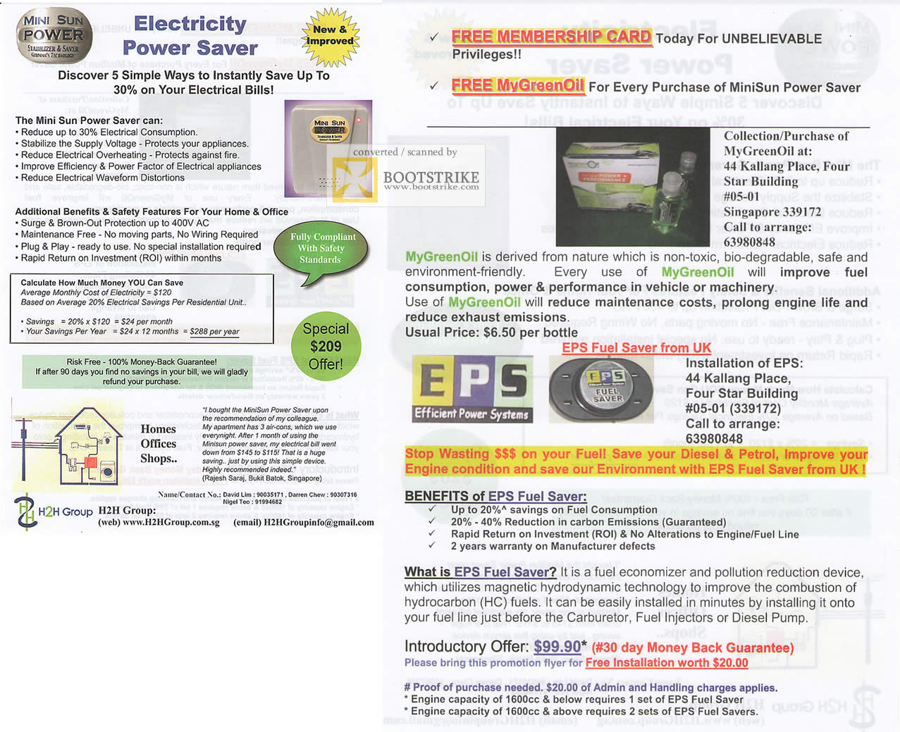 PC Show 2009 price list image brochure of H2H Electricity EPS Power Saver