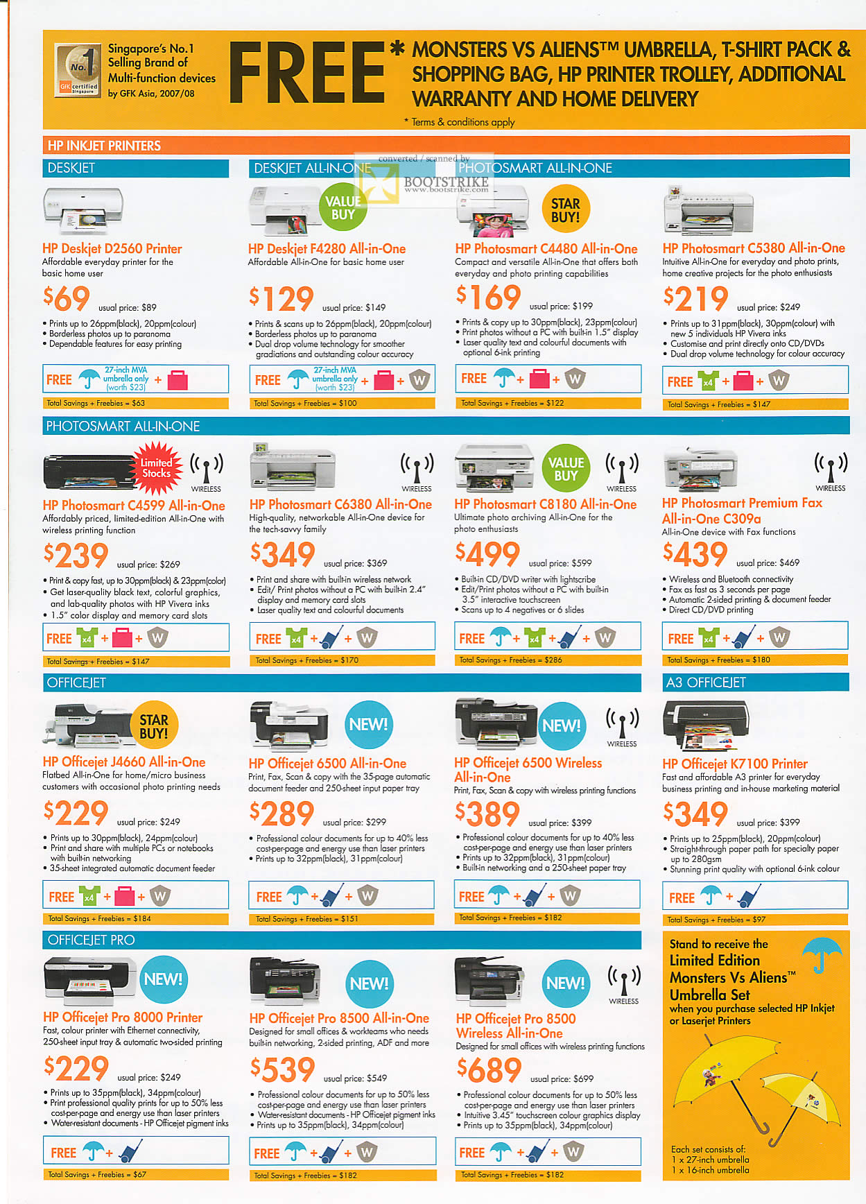 PC Show 2009 price list image brochure of HP Inkjet Deskjet Photosmart Officejet Pro Printers