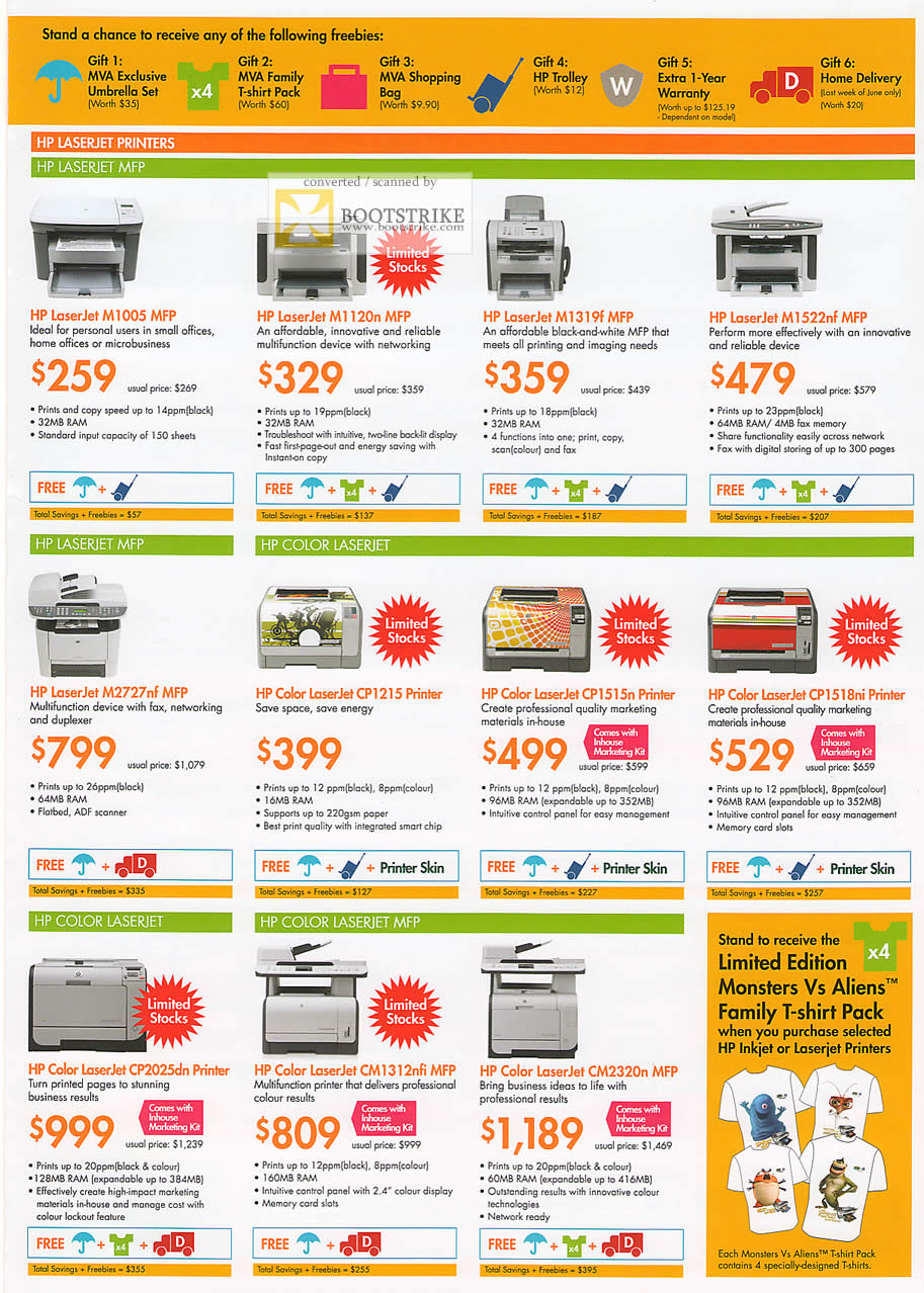 PC Show 2009 price list image brochure of HP Laserjet Colour MFP Printers