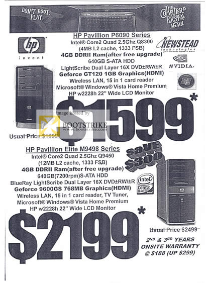 PC Show 2009 price list image brochure of HP Pavilion P6090 M9498 Series Newstead