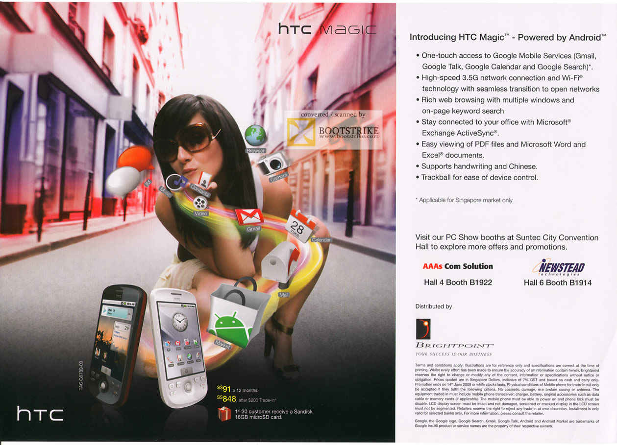 PC Show 2009 price list image brochure of HTC Magic Newstead Promotion