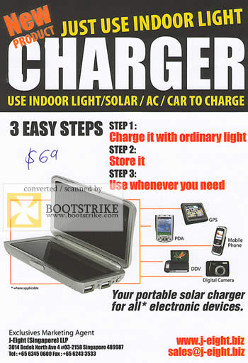 PC Show 2009 price list image brochure of J-Eight Indoor Light Charger