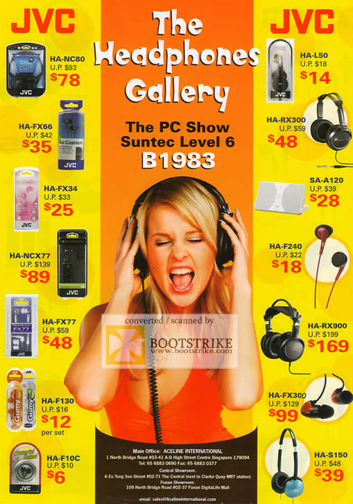 PC Show 2009 price list image brochure of JVC Headphones Headset Earphones Speakers
