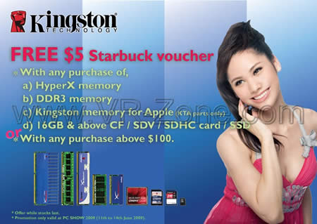 PC Show 2009 price list image brochure of Kingson Free Starbucks Voucher With Purchase