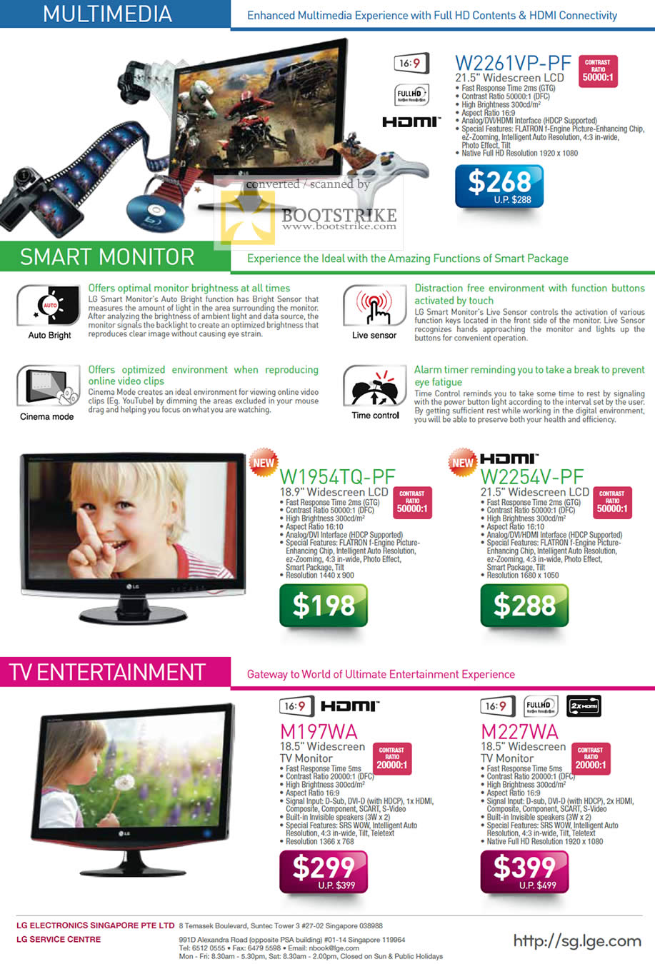 PC Show 2009 price list image brochure of LG LCD Monitors TV W2261VP W1954TQ W2254V M197WA M227WA