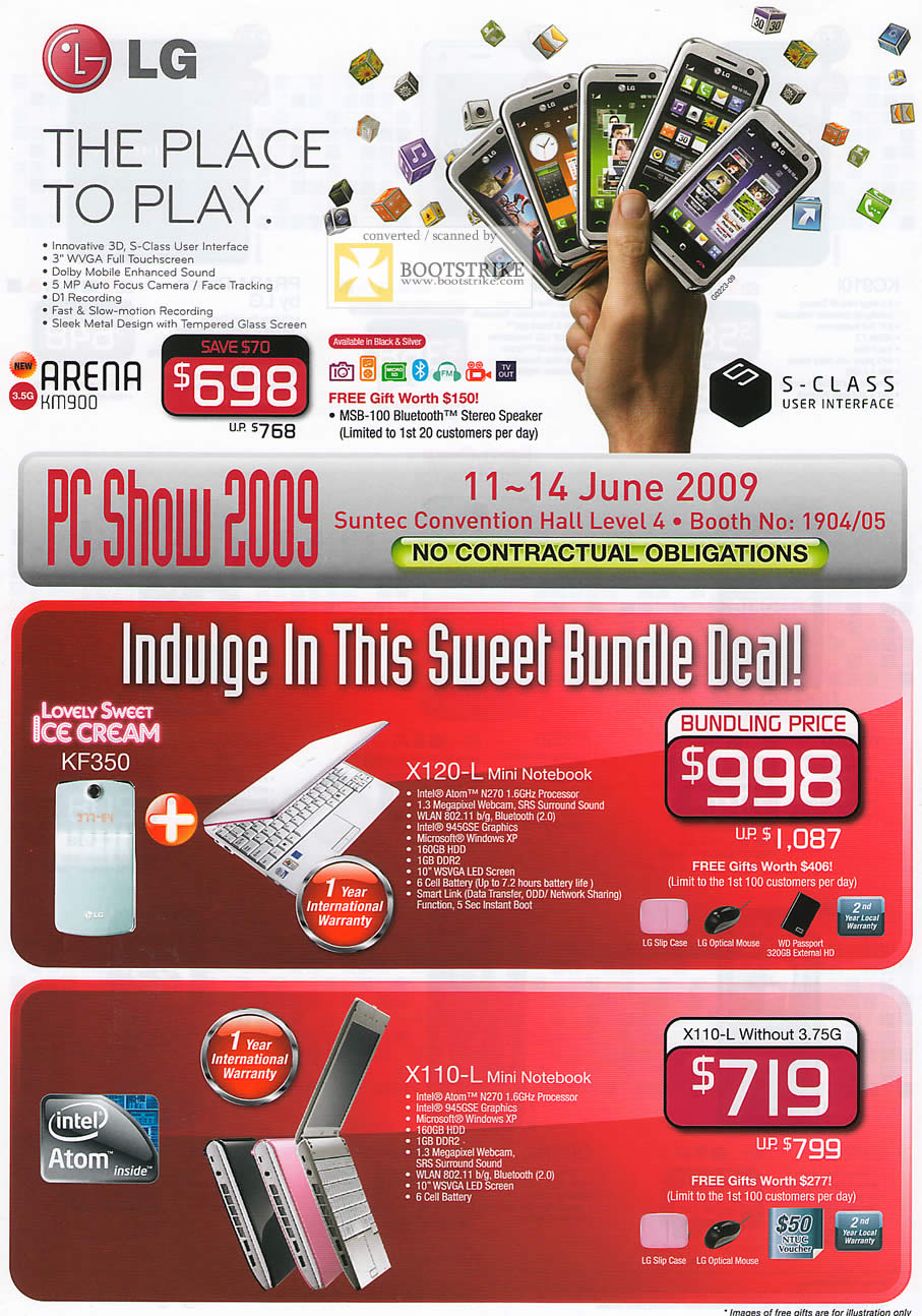 PC Show 2009 price list image brochure of LG Mini Notebook X120-L X110-L