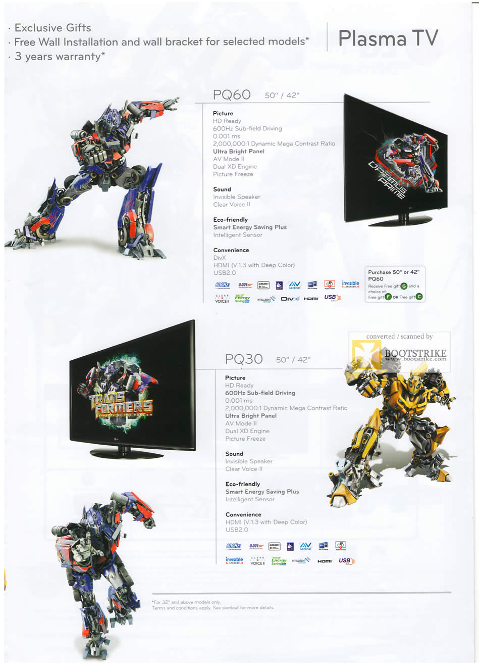 PC Show 2009 price list image brochure of LG Plasma TV PQ60 PQ30