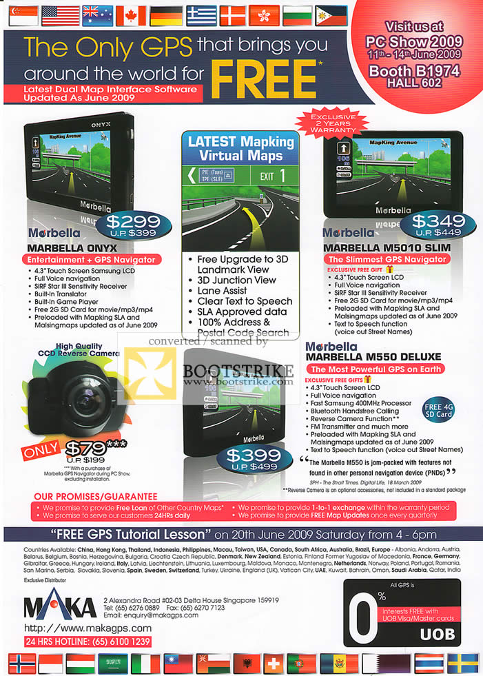 PC Show 2009 price list image brochure of Maka Marbella GPS Navigator M5010 M550 ONYX