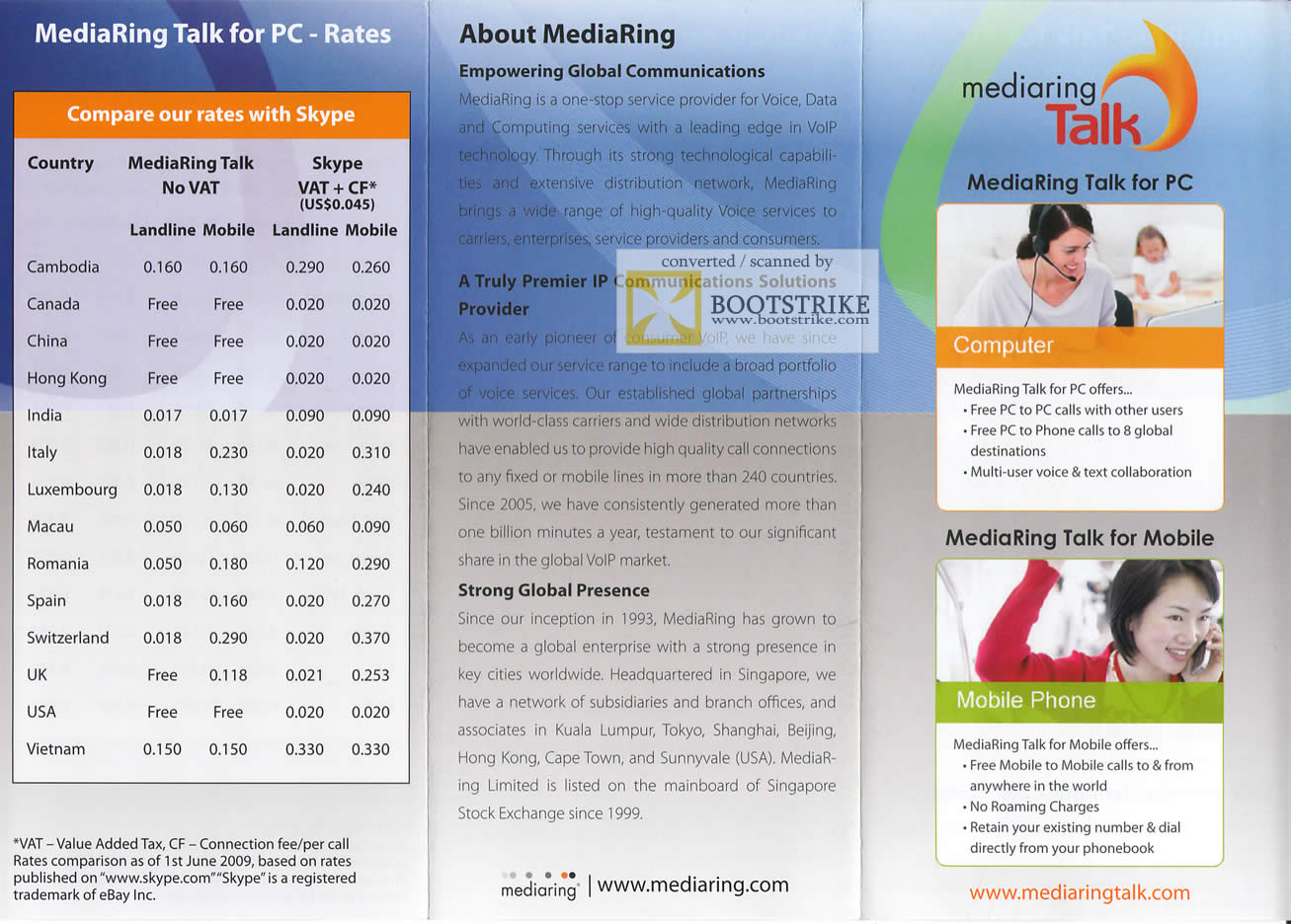 PC Show 2009 price list image brochure of MediaRing Talk Features 1