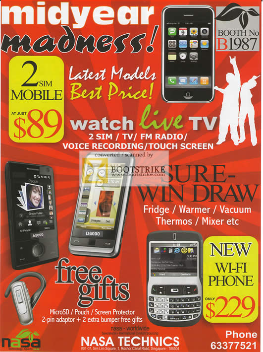PC Show 2009 price list image brochure of Nasa Technics 2 SIM Mobile Wi-Fi Phone