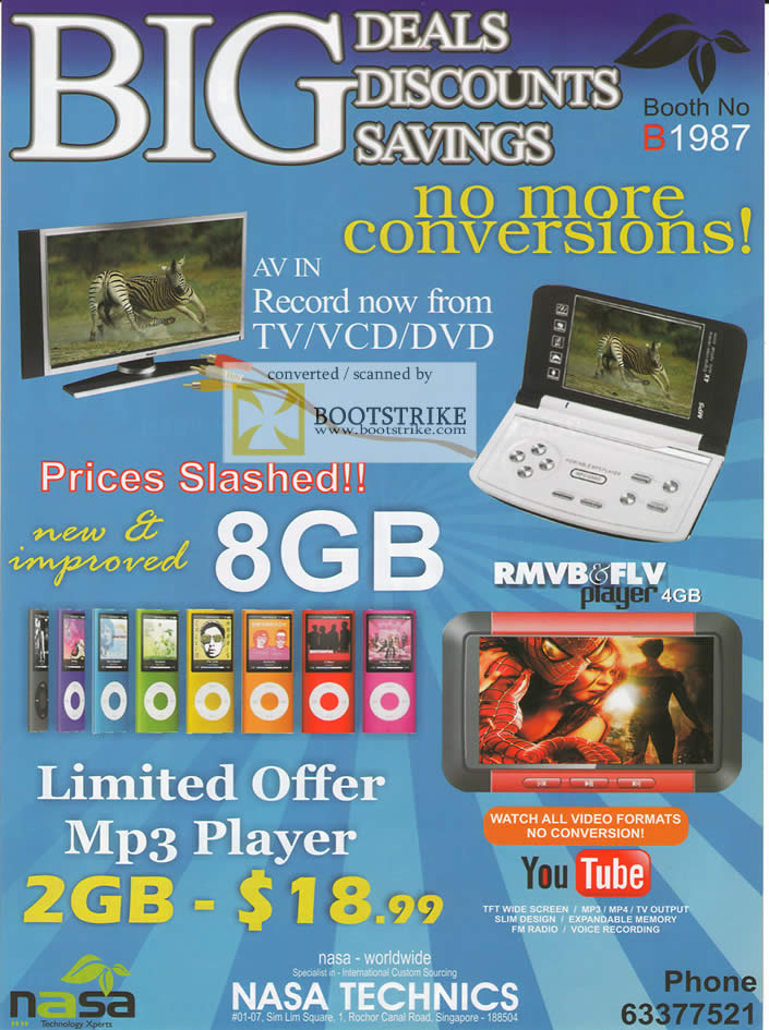 PC Show 2009 price list image brochure of Nasa Technics Mp3 Player Video Recorder
