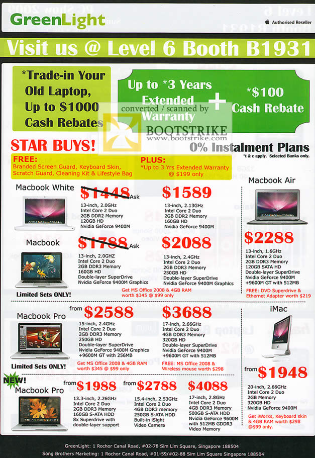 PC Show 2009 price list image brochure of NewStead Macbook White Pro Air IMac