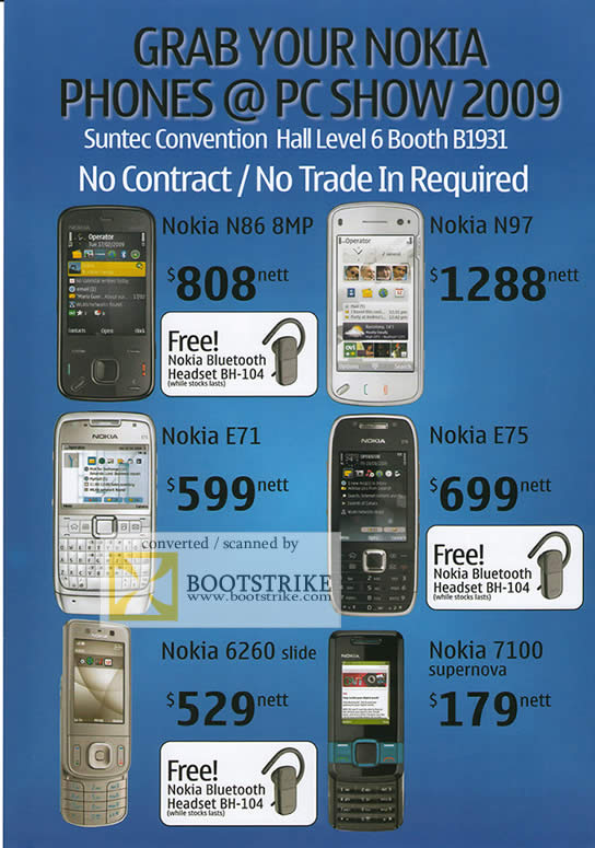 PC Show 2009 price list image brochure of Newstead Nokia N86 N97 E71 E75 6260 7100 Mobile Phones