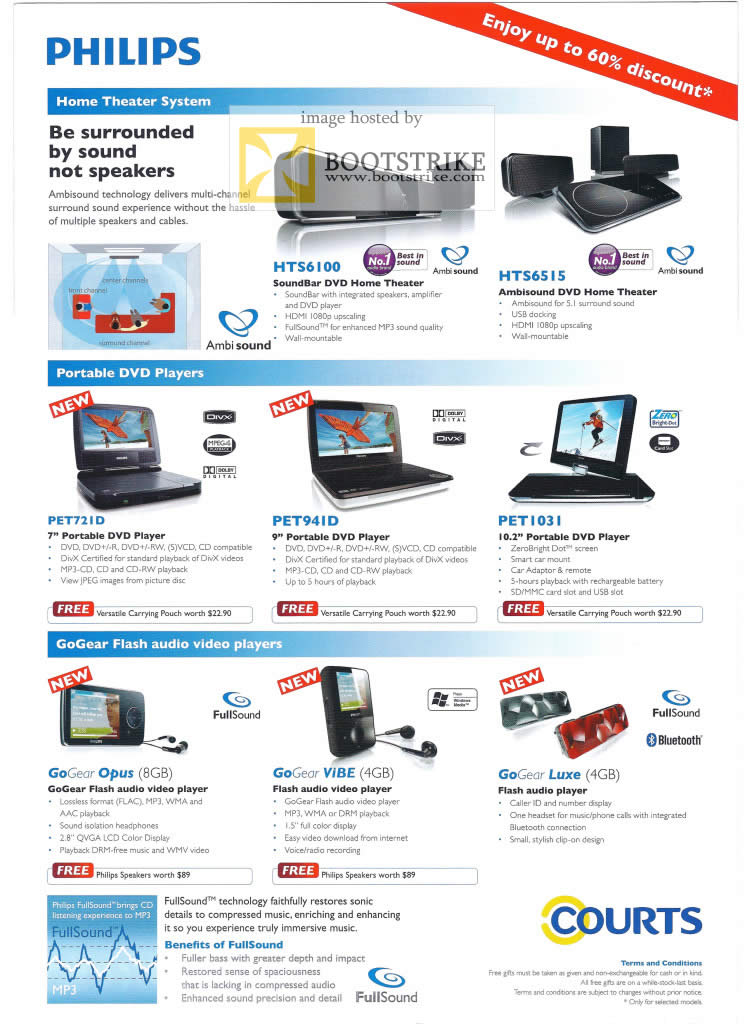 PC Show 2009 price list image brochure of Philips Home Theater System DVD Players GoGear Flash Courts