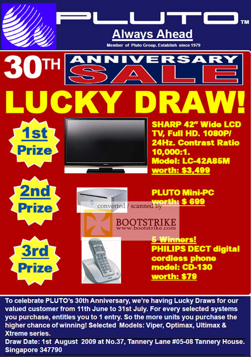 PC Show 2009 price list image brochure of Pluto Lucky Draw