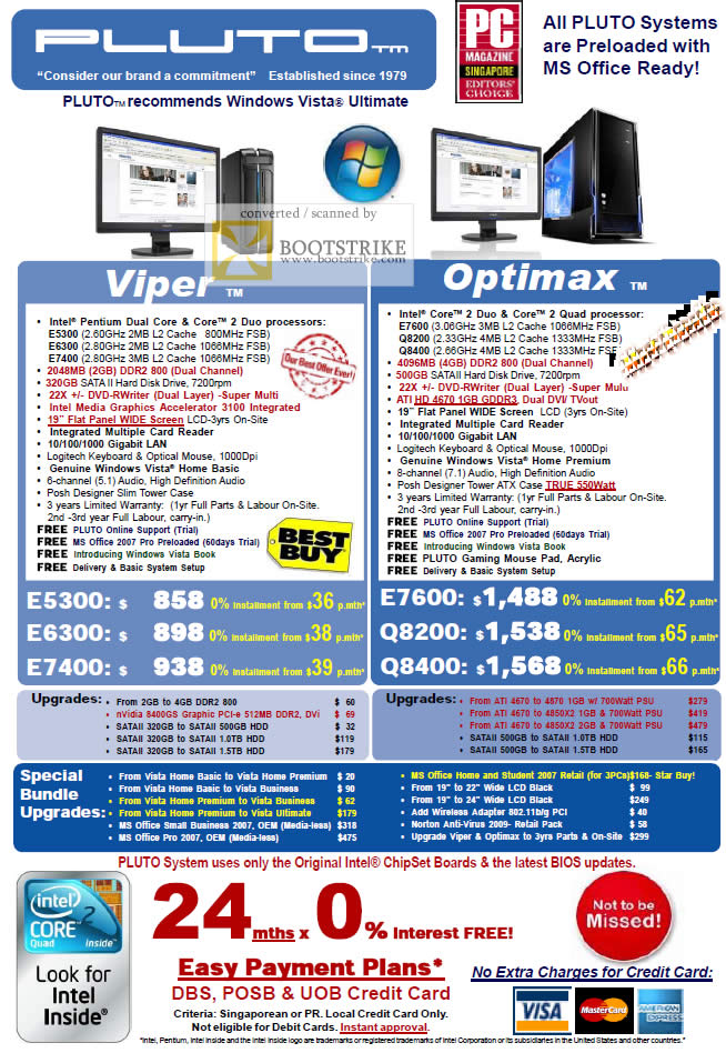 PC Show 2009 price list image brochure of Pluto Viper Optimax Desktop PC