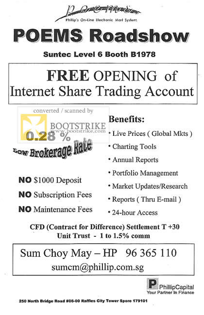 PC Show 2009 price list image brochure of Poems Internet Share Trading Account