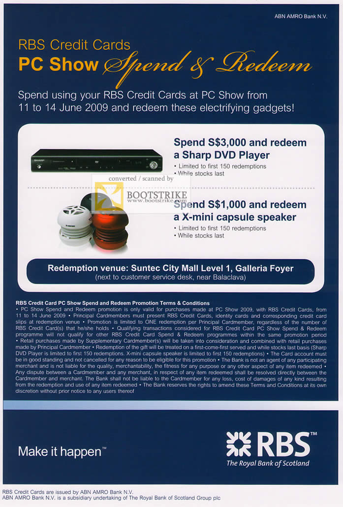 PC Show 2009 price list image brochure of RBS Credit Card Promotion