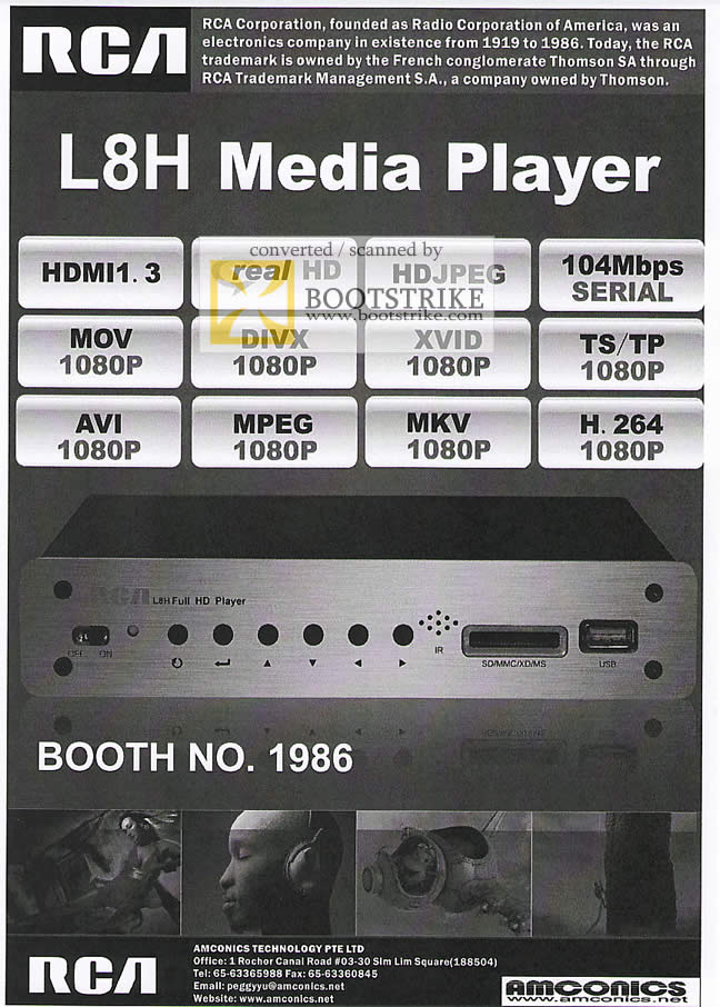 PC Show 2009 price list image brochure of RCA L8H Media Player