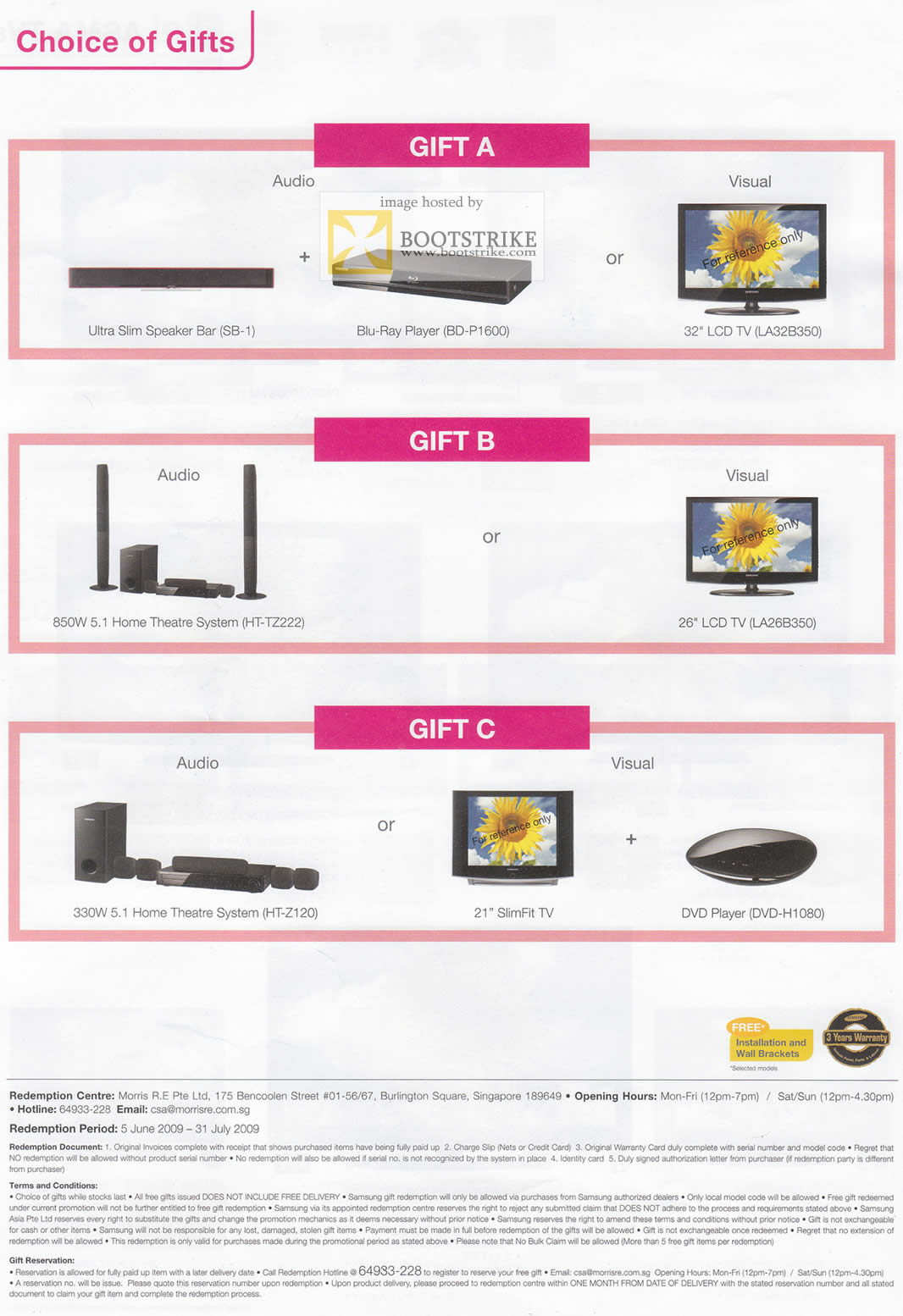 PC Show 2009 price list image brochure of Samsung LCD Plasma TVs Choice Of Gifts