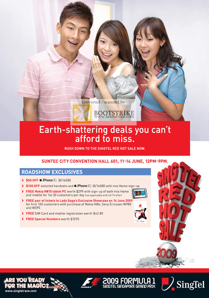 PC Show 2009 price list image brochure of Singtel Singnet Roadshow Exclusives Promotions