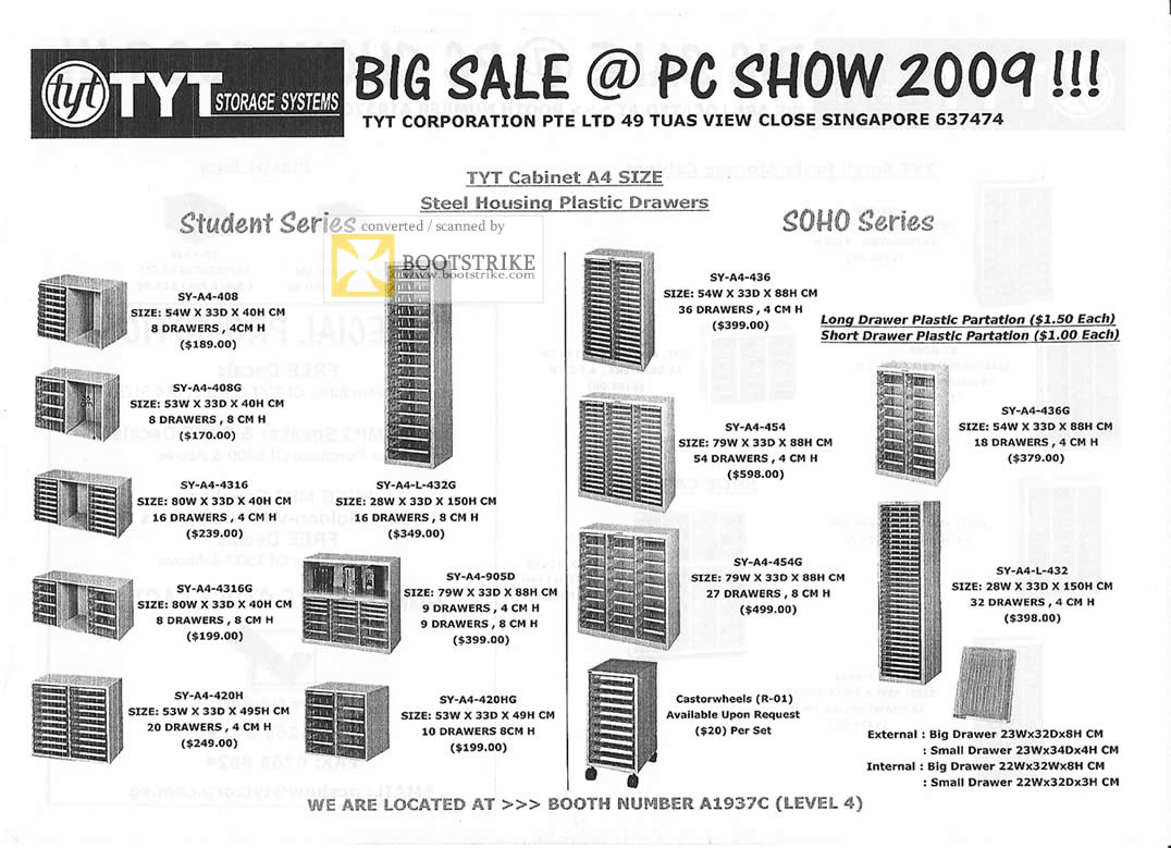 PC Show 2009 price list image brochure of TYT Storage Systems Steel Housing Student SOHO