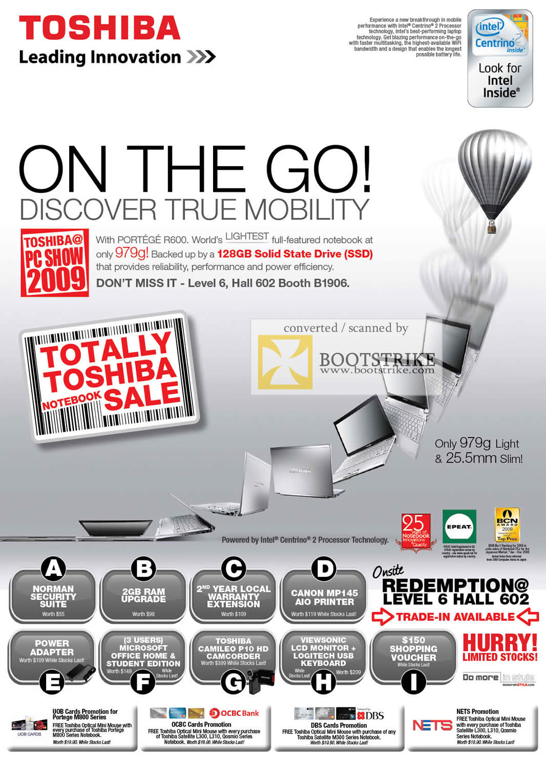 PC Show 2009 price list image brochure of Toshiba Portege R600 Promotions