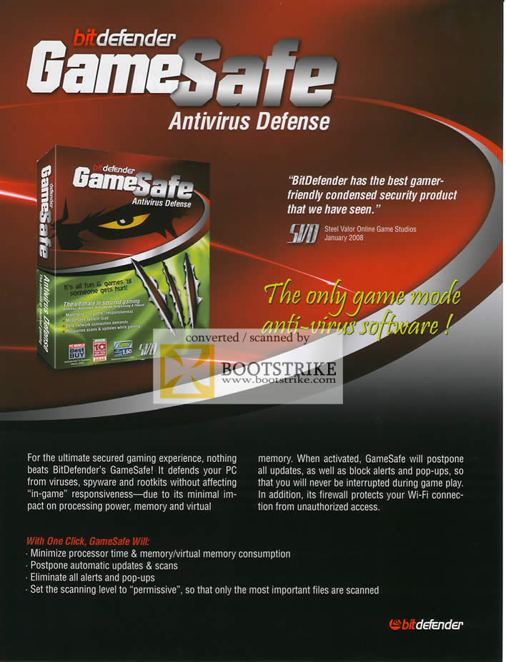 PC Show 2009 price list image brochure of Bitdefender GameSafe Antivirus Defense Features 1