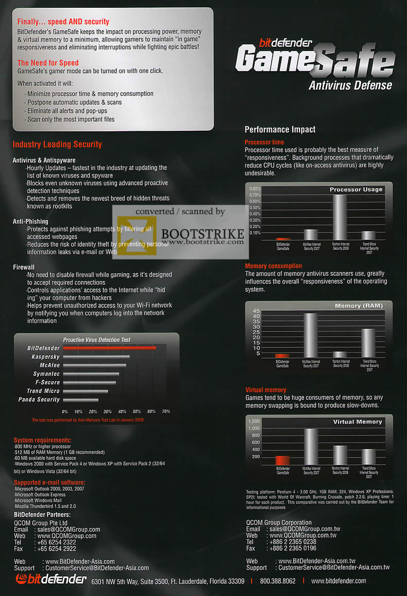 PC Show 2009 price list image brochure of Bitdefender GameSafe Antivirus Defense Features 2