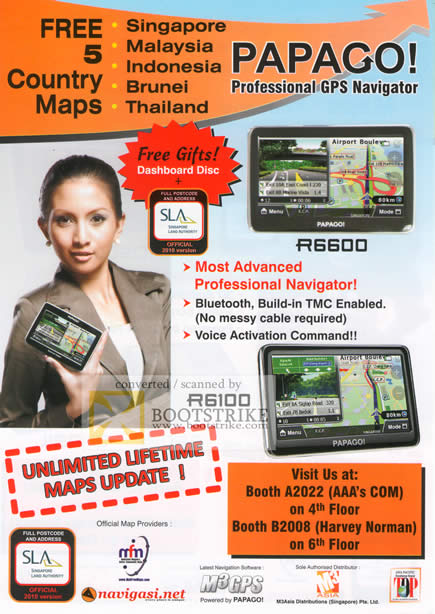 PC Show 2010 price list image brochure of AAAs COM Papago GPS Navigator R6600 R6100