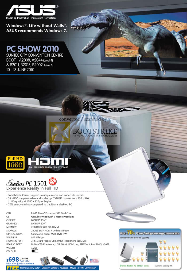 PC Show 2010 price list image brochure of ASUS EEEBox Mini Desktop PC 1501