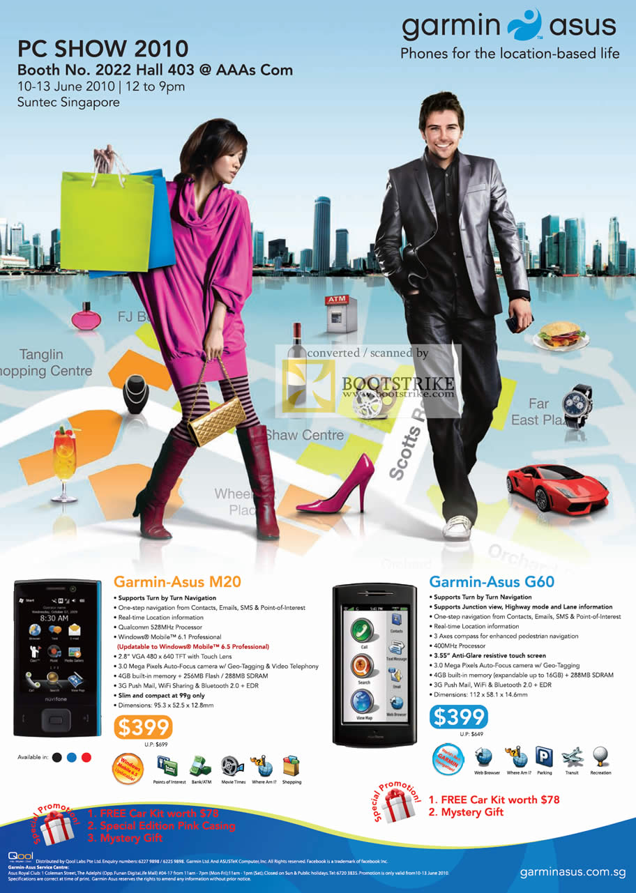PC Show 2010 price list image brochure of ASUS Garmin M20 G60 Smartphone GPS Navigation