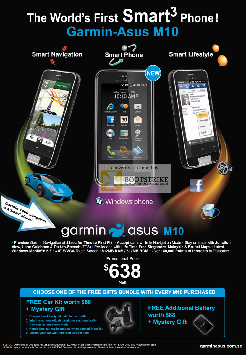PC Show 2010 price list image brochure of ASUS Garmin Smartphone M10 GPS