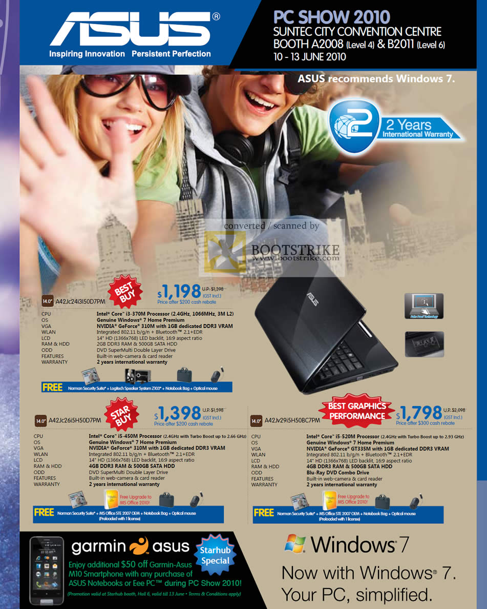 PC Show 2010 price list image brochure of ASUS Notebooks A42Jc2 A42Jv2