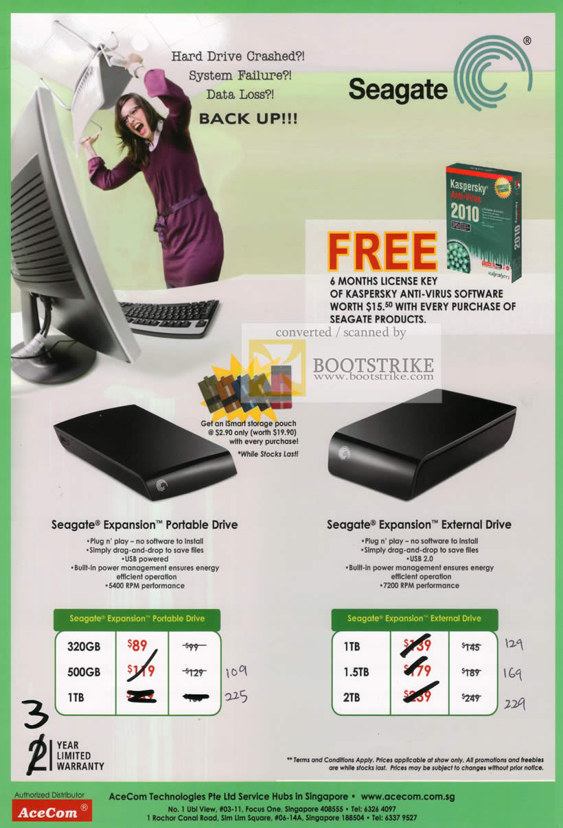 PC Show 2010 price list image brochure of Acecom Seagate External Storage Drive Expansion
