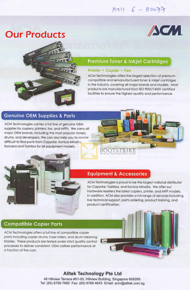 PC Show 2010 price list image brochure of AllTek Technology ACM Toner Inkjet Cartridges OEM Supplies Copier Parts